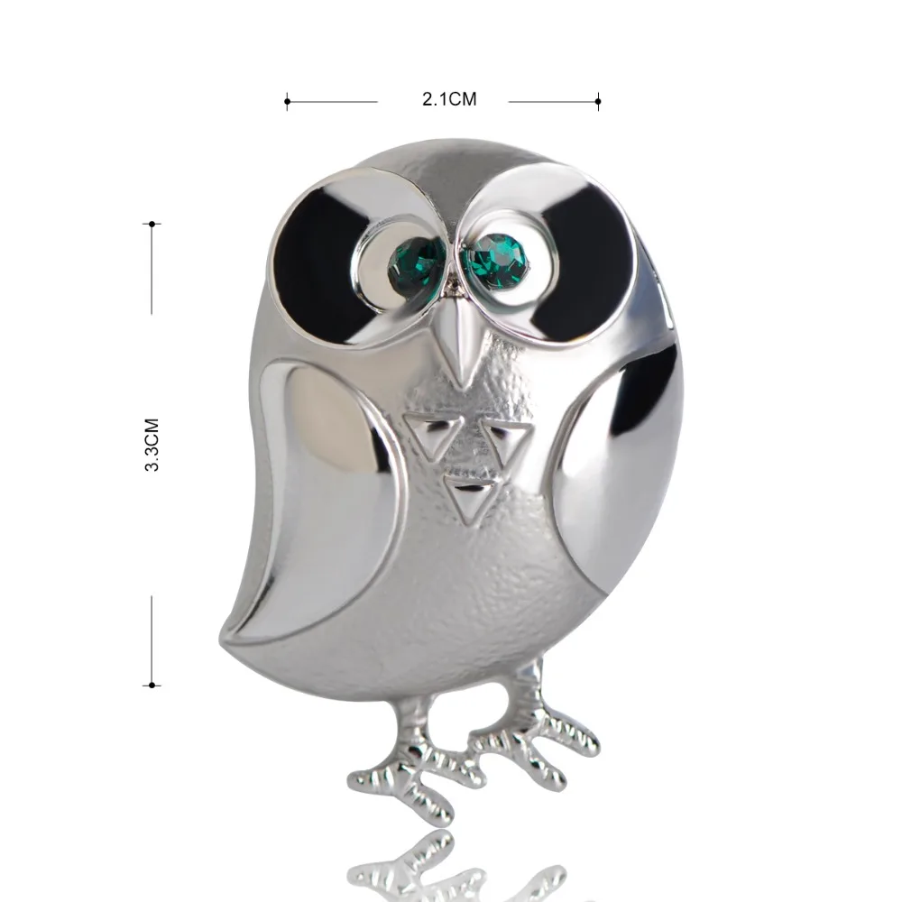 Женская эмалированная брошка Funmor серебряная с большими глазами и изображением