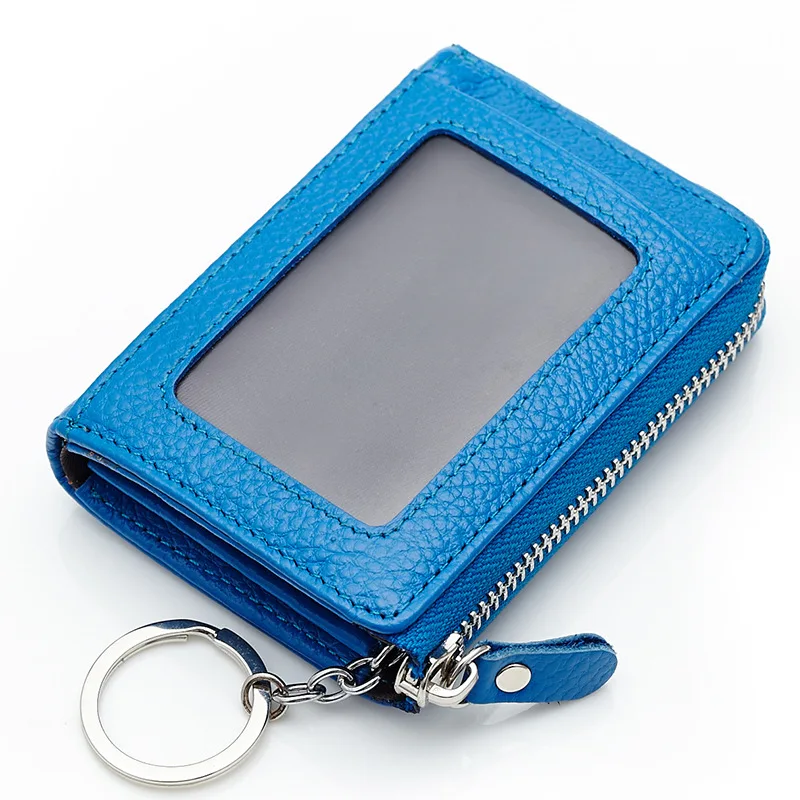 Women Men Zip Coin Bag Genuine Cow Leather Mini Money Wallet Key Pouch Pocket Gift Hot Photo Window Card Holder Purse 2669 | Багаж и сумки