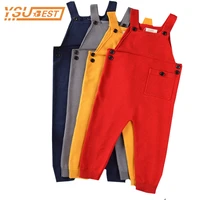 new 2019 boy overalls knit spring children kids candy bib harem pants boys girls pocket knitted overalls jumpsuits baby clothing