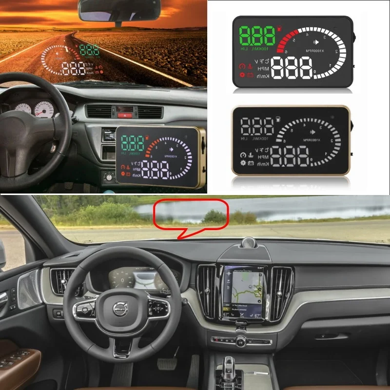 Car HUD Head Up Display For Volvo XC60/XC70/XC90 S40/S60/S80 V40/V50/V60/V70 Car Electroinic Accessories Safe Screen Projector