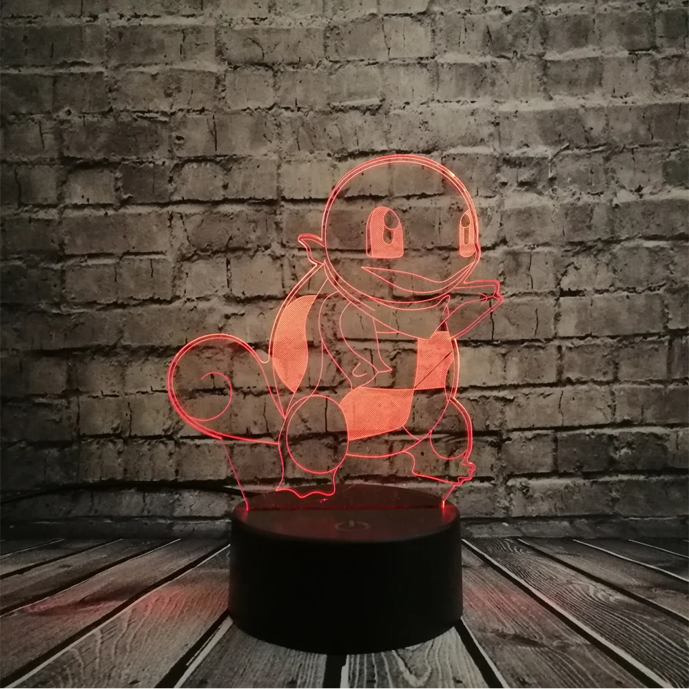 Креативная атмосфера животное 3D визуальная лампа игра Покемон го фигурка Дженни