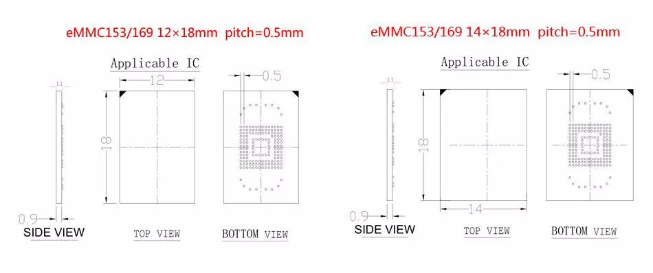 EMMC разъем тест флэш-чип eMMC153 разъем eMMC169 BGA169 разъем BGA153 Android телефон флэш-память резервного копирования данных восстановление данных SD HDMI