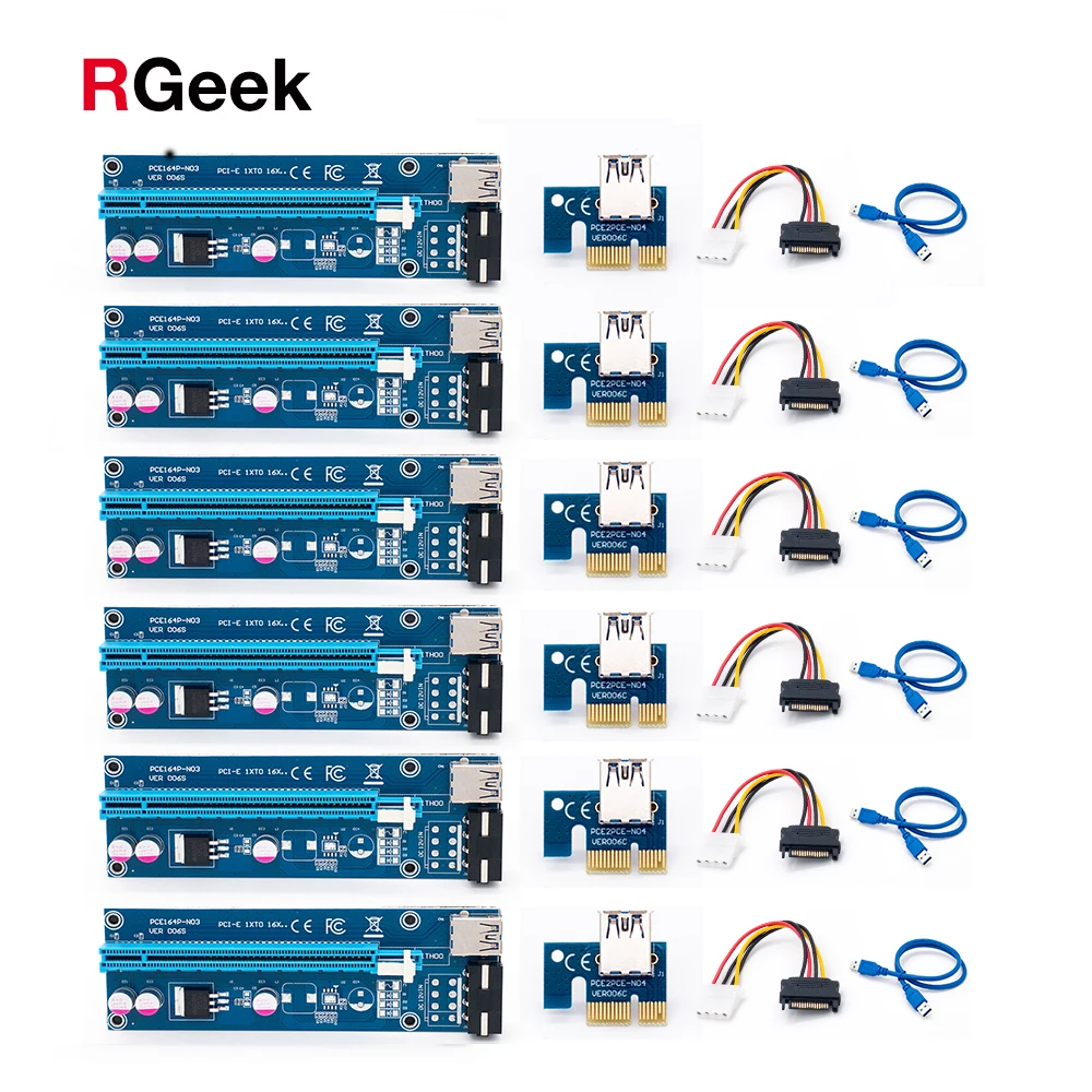 PCIe PCI-E переходная карта 1X к 16X USB 3 0 кабель удлинитель графическая адаптер SATA 15Pin 4Pin