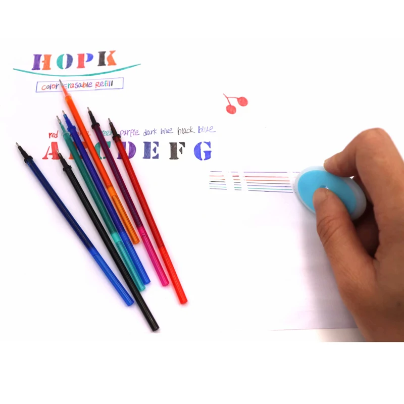 

10/12/20Pcs/lot Color Erasable Refill Pen Set 0.5mm orange Ink Erasable Washable Pen Rod for School Office Supplies Stationery