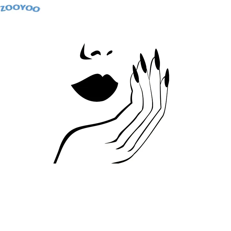 

ZOOYOO Manicure Salon Wall Decals Vinyl Fashion Wall Stickers Girl Hands Nails Removable Home Decor Nail Care Wall Murals