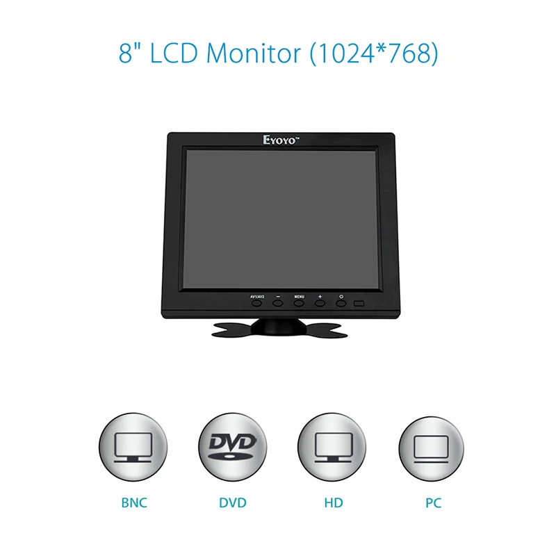 EYOYO 8 дюймов портативный цифровой HD TFT ЖК-монитор VGA BNC Видео Аудио DVR HDMI вход B01 монитор для видеонаблюдения