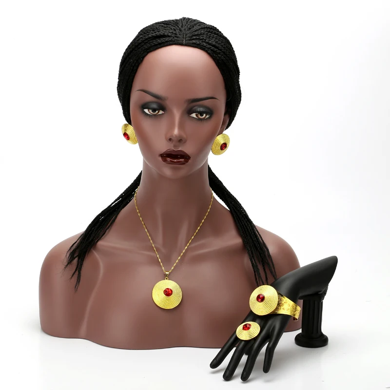 Эфиопские Ювелирные наборы золотого цвета для невесты арабские африканские