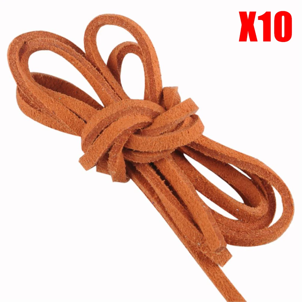 Orange 10 шт.(100 см/шт.) 3 мм плоская Искусственная Замша корейский бархат кожа шнур веревка нить кружевные украшения фурнитура для Чокер "сделай сам" ожерелье - Цвет: Orange