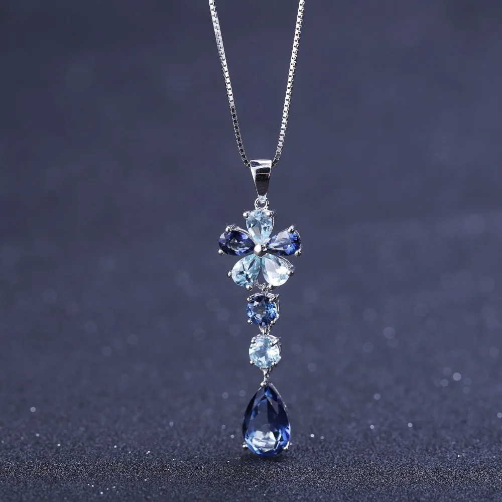 Женское ожерелье с подвеской в виде цветка GEM'S BALLET из стерлингового серебра 925