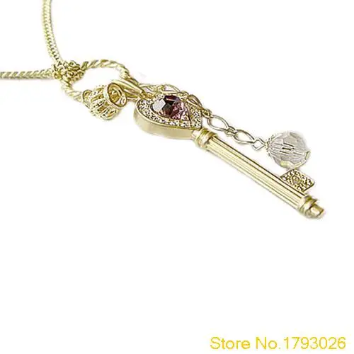 Модные любовь Золотая/Серебряная корона ключ любителей Цепочки и ожерелья для