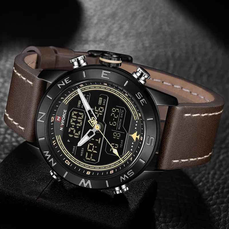 Часы наручные NAVIFORCE Мужские кварцевые роскошные брендовые модные спортивные