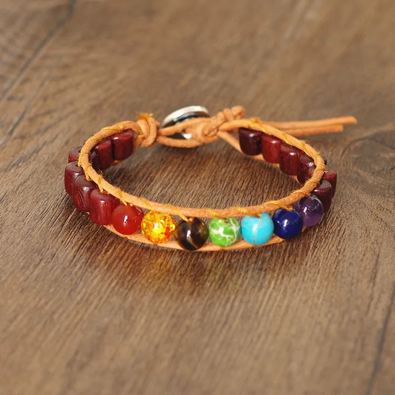 8 мм трубчатые деревянные бусины каменные одиночные браслеты женские и мужские