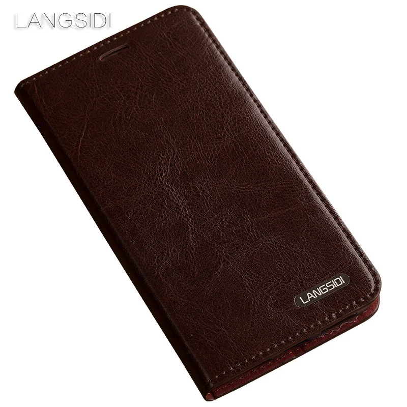 

Luxury Flip three card oil wax skin flip phone holster For OPPO A33 phone case all handmade custom