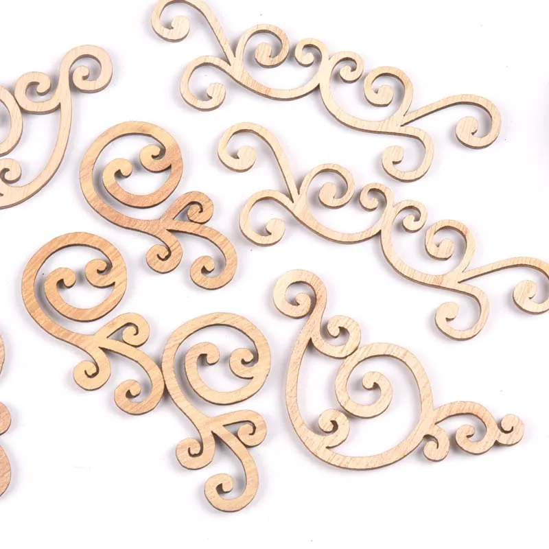 8 шт Цветочный Узор Деревянные ломтики поделки своими руками и Скрапбукинг