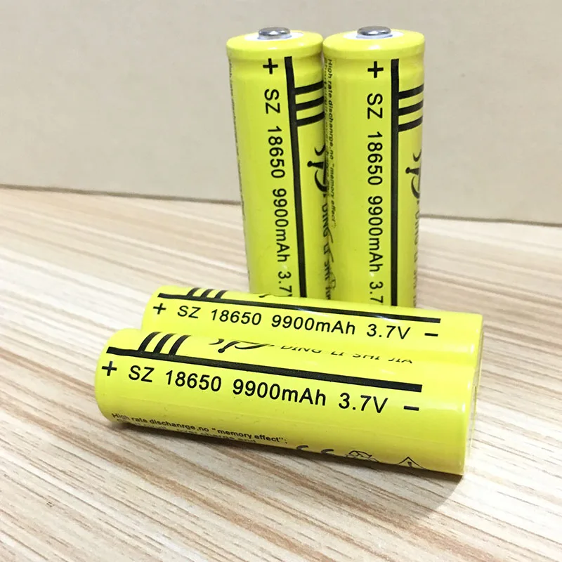 DING Ли Ши Цзя 4 шт 18650 Батарея 9900 mAh 3 7 V Перезаряжаемые литий ионный Для фонарик