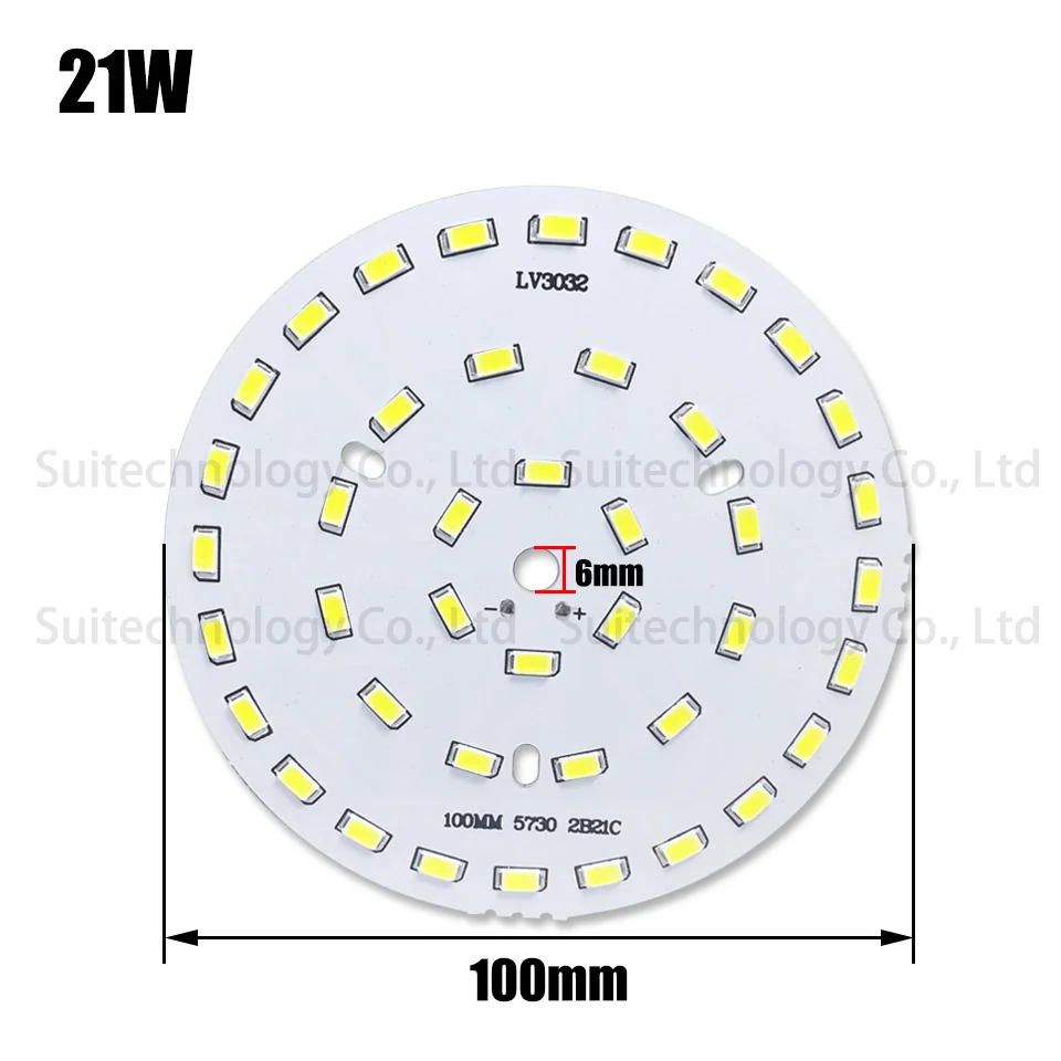 21W 3 Вт, 5 Вт, 7 Вт, 9 Вт, 12 Вт, 15 Вт, 18 Вт, 21 Вт 30 Вт 36 Вт Светодиодный лампа SMD5730 светильник доска светодиодный светильник Панель для DIY светодиодный лампы PCB для потолка с светодиодный - Испускаемый цвет: 21W