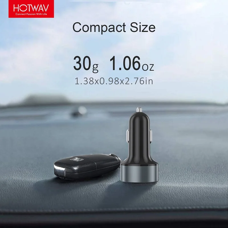 HOTWAV USB Автомобильное зарядное устройство для мобильного телефона металлический