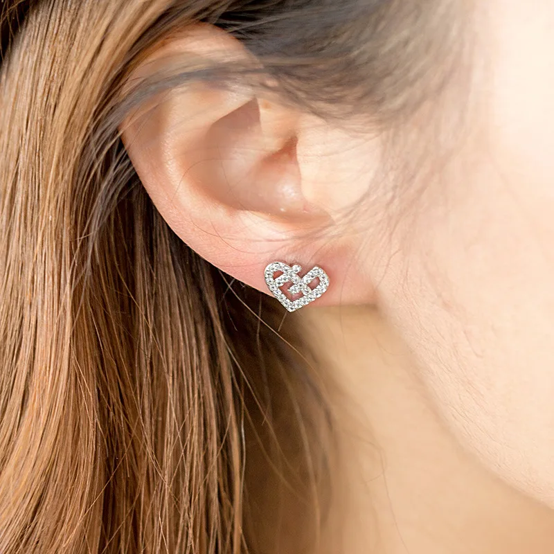 Женские сережки-гвоздики Mziking из циркония и стерлингового серебра s925 пробы