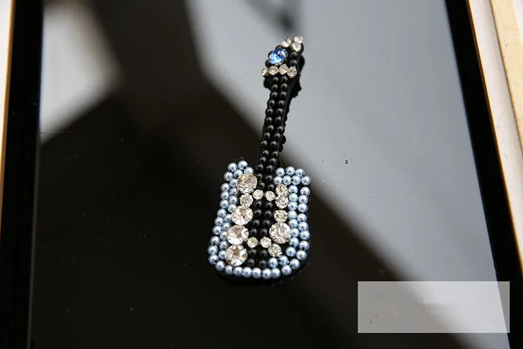 3D ручной работы со стразами Мелодия короны гитары бусины-листья патчи пришить