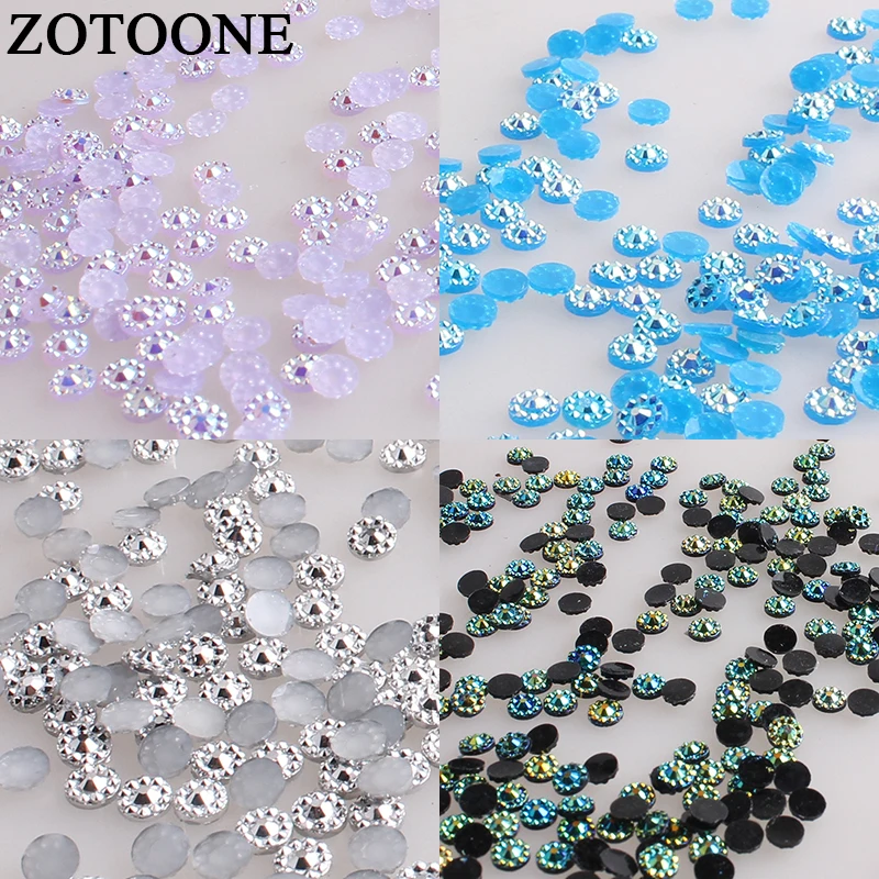 ZOTOONE Flatback клей на смоле стразы цветок камни и кристаллы с прямой основой для