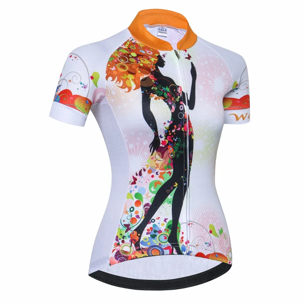 

Weimostar Lady Cycling Bike Bicycle Clothing Clothes Women Cycling Jersey Jacket Flowers Cycle Shirt Top