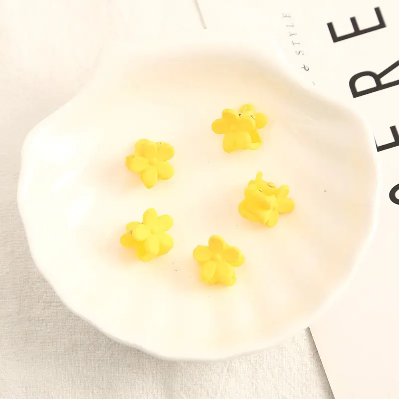 Yellow 10 шт. новые маленькие детские заколки для волос с цветком милые детские аксессуары для волос модные для студентов - Цвет: Yellow
