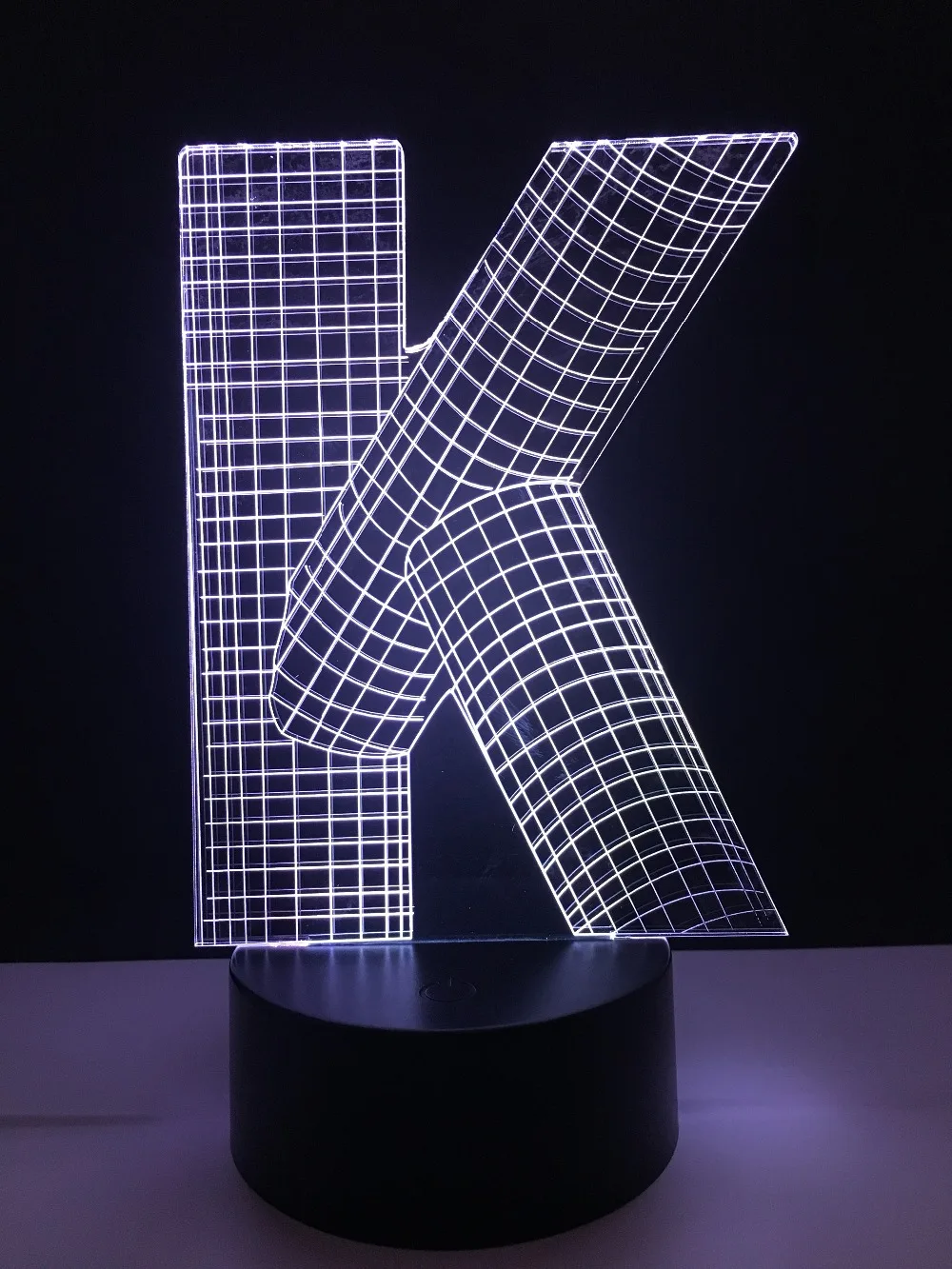 Уникальный 3D лампа в форме алфавитной буквы K 7 цветов Изменение градиент стол Led