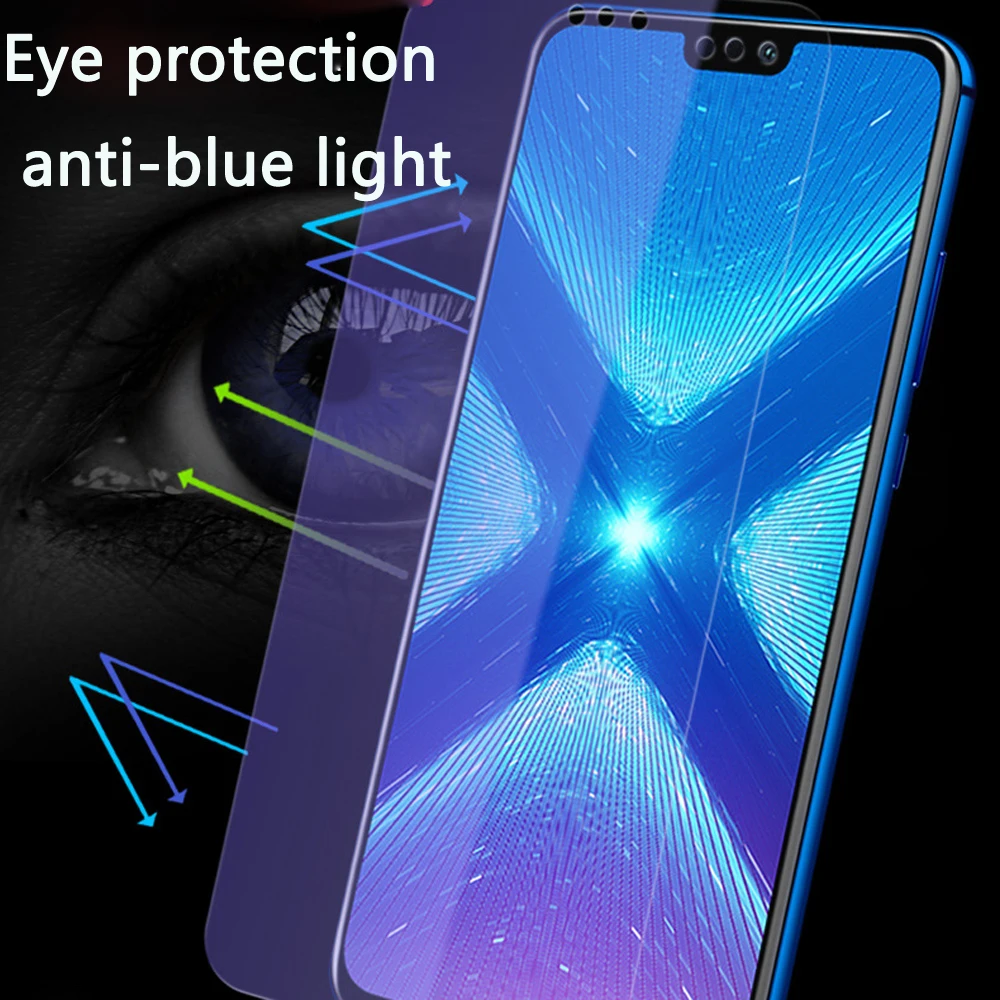 

100pcs 9D full coverage Tempered Glass For Huawei Honor 8X Screen Protector Protective Film Anti Blue Ray