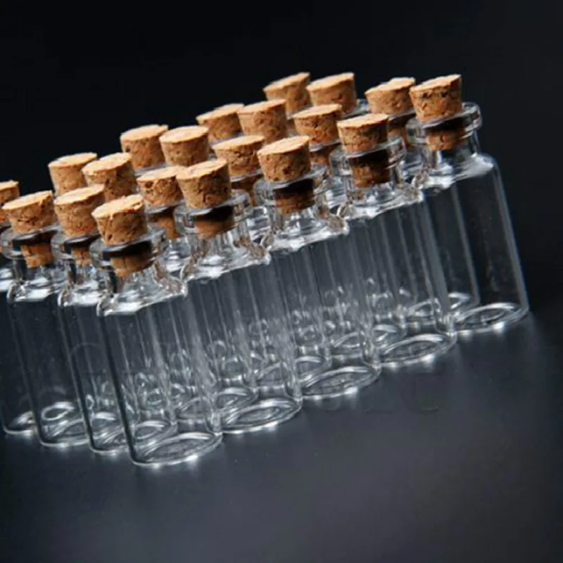 Маленькие маленькие прозрачные пробковые стеклянные флаконы разных размеров 20