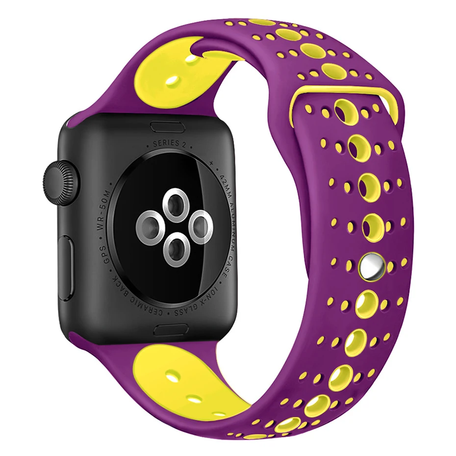 Оригинальные цветные силиконовые ремешки для Apple Watch 38 мм 42 резиновые IOS watch Series 3/2/1