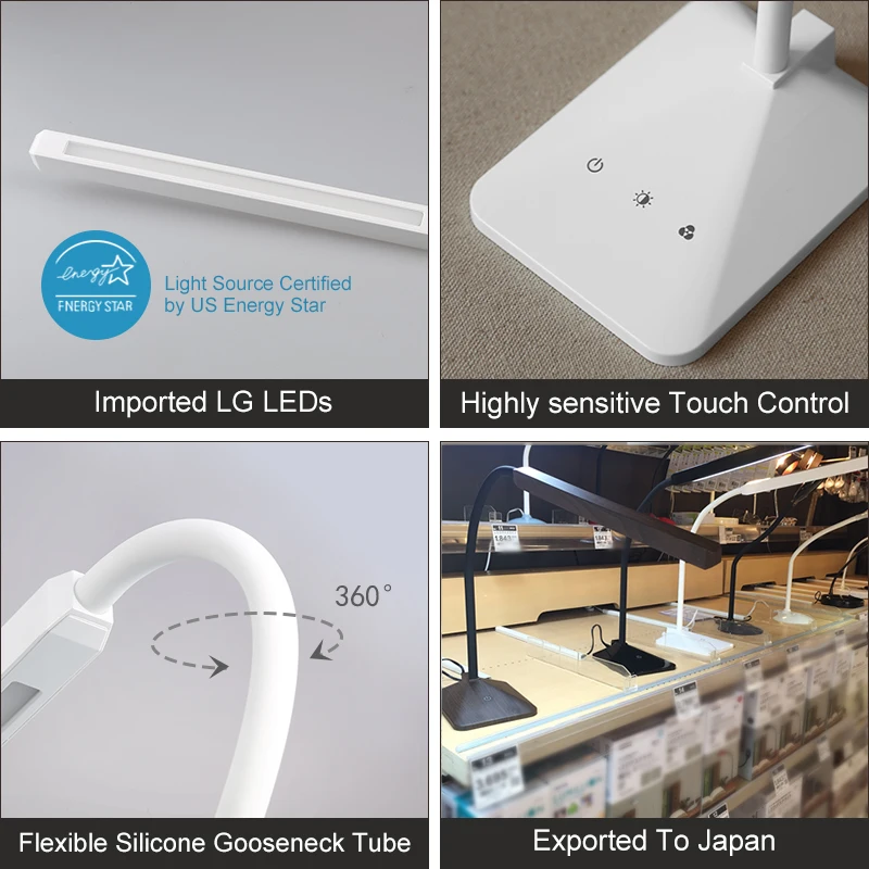 Защита глаз светодио дный настольная лампа 5 уровня диммер и Цвет Touch Управление