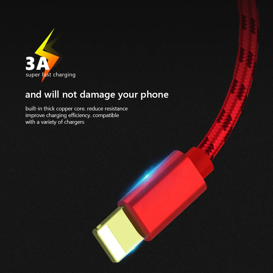 CBAOOO кабель системы освещения данных 3A Быстрая зарядка зарядный usb-кабель для iPhone 5S X 8 7 6s 5 se для iPhone кабель для iPad 1 m/2 m/3 m