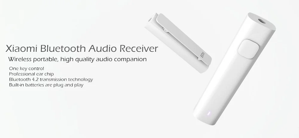 Беспроводной Bluetooth аудио приемник Xiaomi, встроенный аккумулятор, Bluetooth 4,2, 3,5 мм разъем, мини музыкальный приемник, автомобильный адаптер Aux