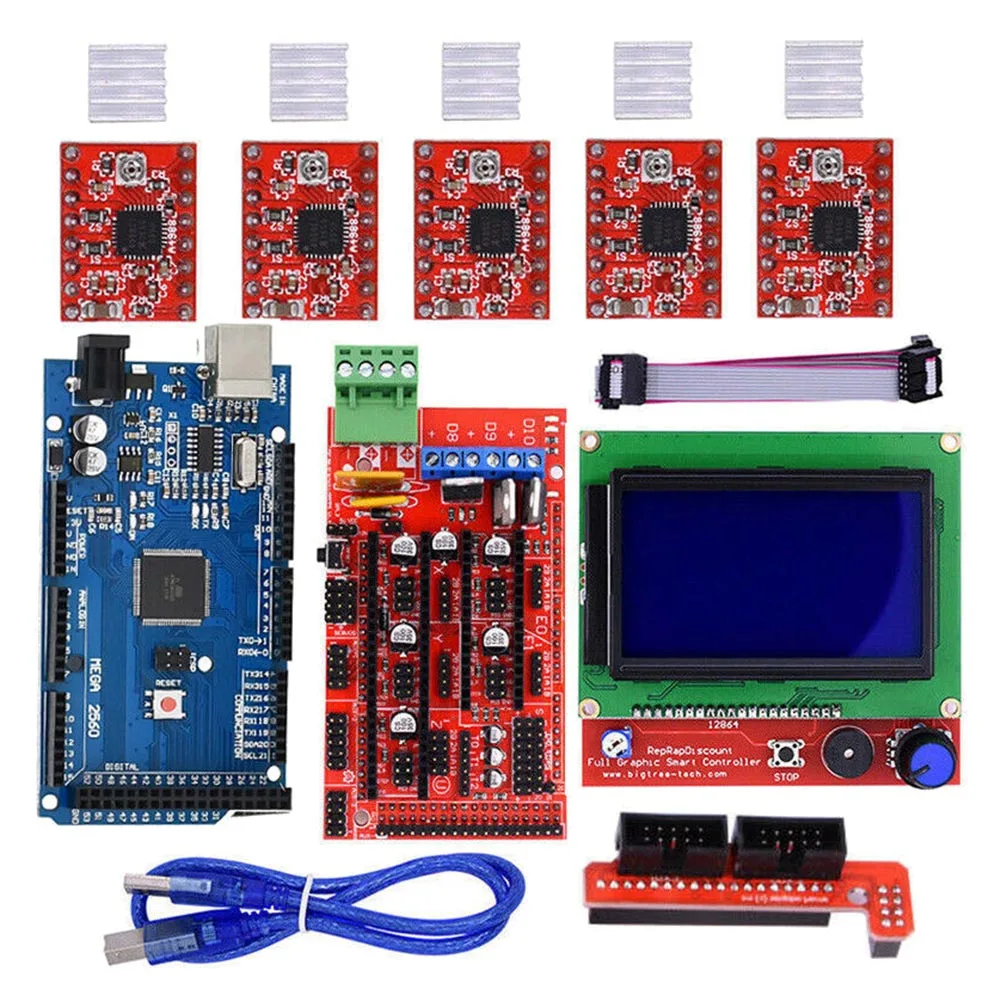 RAMPS 1.4 Mega2560 12864 LCD Controller A4988 Kit for Reprap 3D Printer @JH | Компьютеры и офис