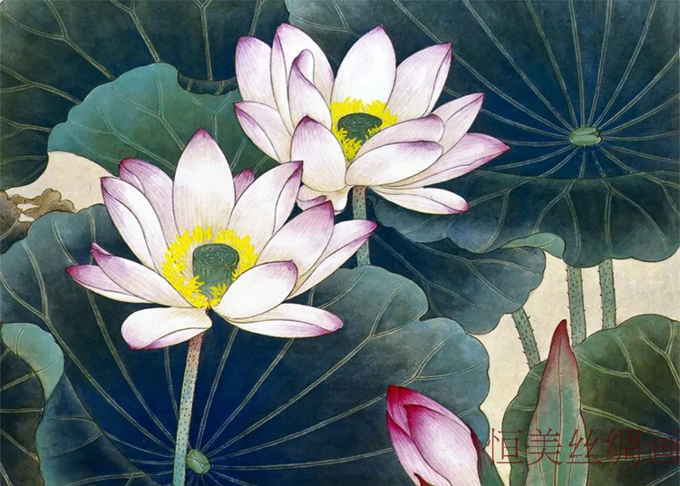 100% Высокое качество китайская художественная живопись цветок лотоса/утка