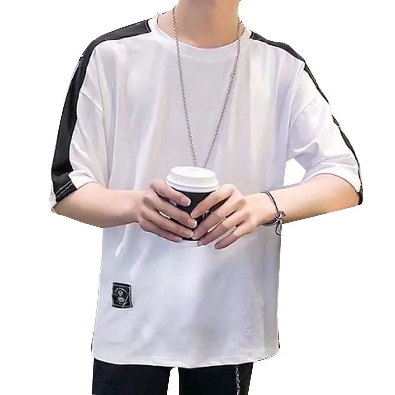 funny t shirts men Hipster HipHop print summer patchwork t-shirts o-neck half sleeve Loose boys tshirts lovers' clothes clothing | Мужская