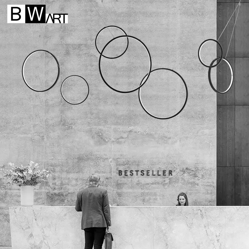 Современная светодиодная люстра bборота для дизайна интерьера Алюминиевая