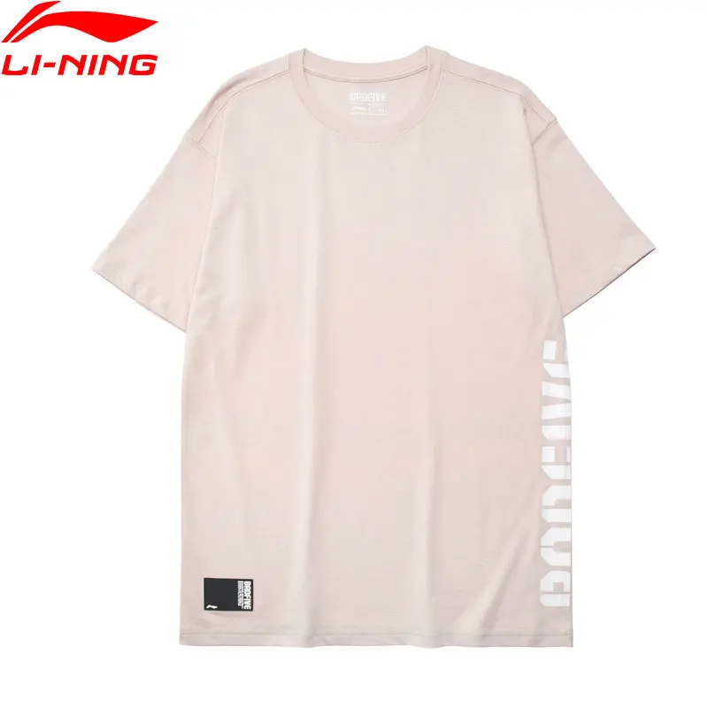 Мужская баскетбольная серия Li Ning свободная футболка из 100% хлопка с подкладкой li