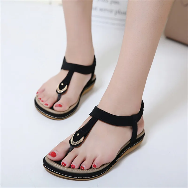 Женские летние сандалии на плоской подошве большие размеры 35 45 2018|summer women sandals|sandal