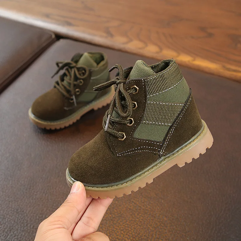 Новинка осени 2019 детская обувь ботинки мартинсы из ПУ кожи для девочек и