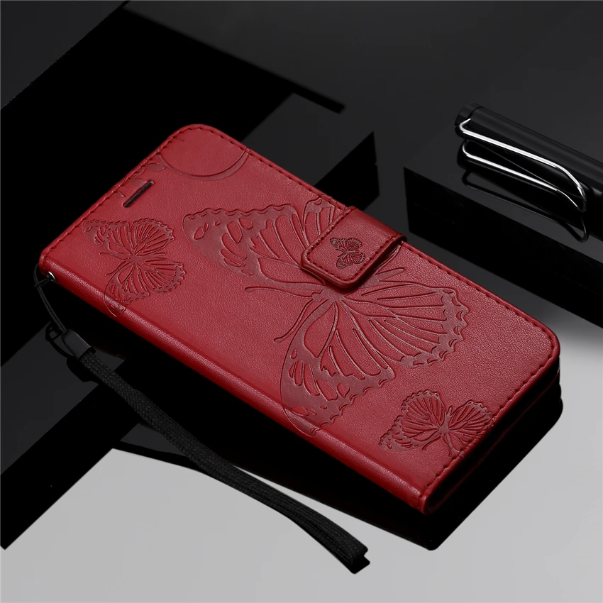 3D Double Butterfly Wallet Case For Huawei Honor 7A Pro AUM-L29 Global Phone Flip On DUA-L22 Russia Version Funda | Мобильные