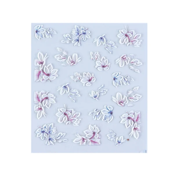 20 5D Embossed Nail Sticker Decals Blooming Flower Acrylic Engraved 3D Slider Manicure Empaistic Nail Art Decoration Tips CH1019 - Цвет: 20