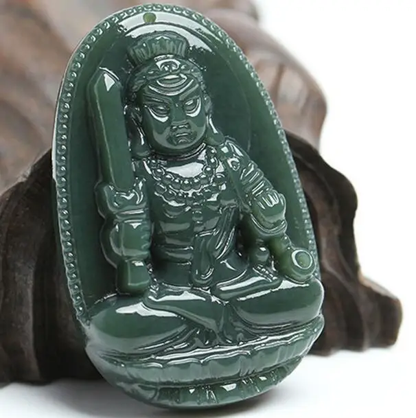 100% натуральный нефрит ручная резьба Sakyamuni Bodhisattva Ожерелье Кулон Будда оптовая