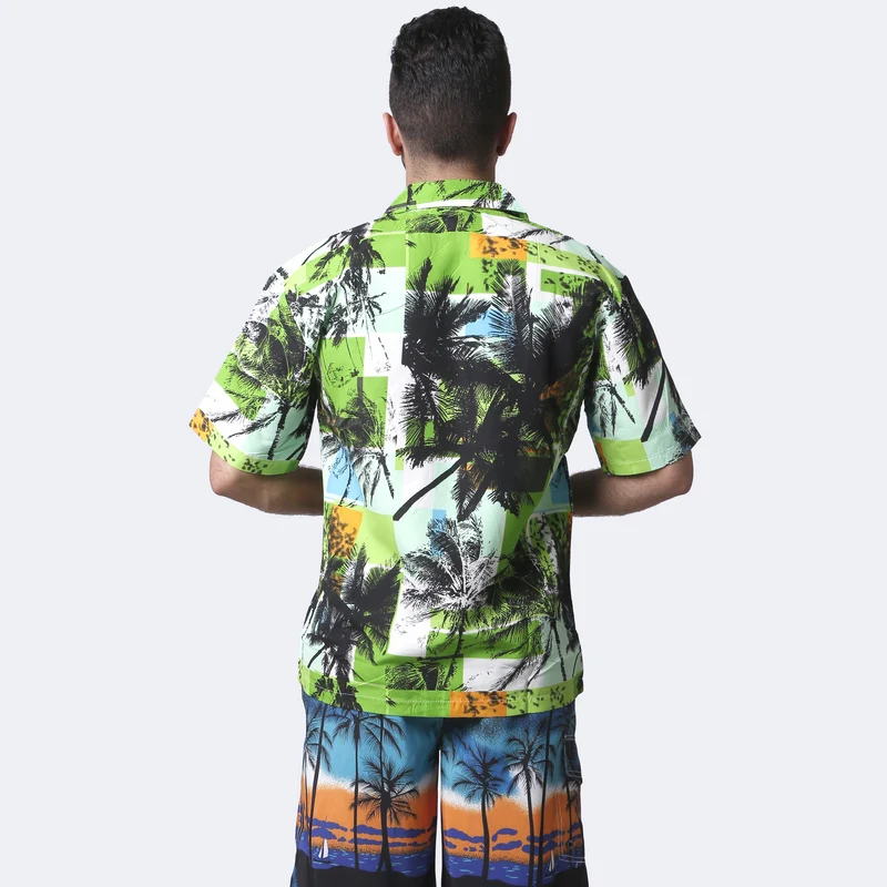 2019 new summer men short sleeve beach shirts coconut tree design casual L-4XL drop shipping ABZ282 | Мужская одежда