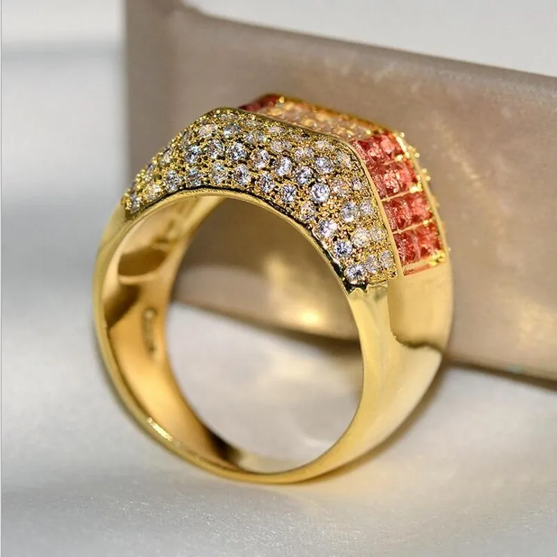 Clsssical Luxury Jewelry Big Promostion 925 Silver&ampGold Fill Full 5A Cubic Zirconia Eternity Wedding Bridal Ring For Women Gift |