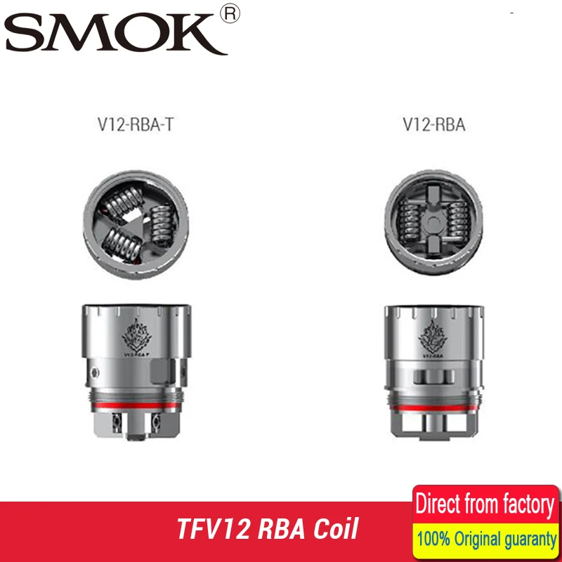 SMOK TFV12 катушки V12 РБА двойной катушкой/Deck RBA T Triple палуба пригодный для курения танк