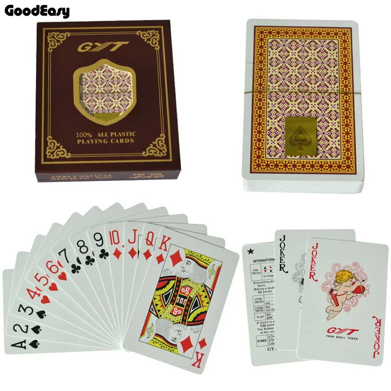 902-orange Покерный набор карты для покера GYT пластиковая игральная карта Texas Hold'em покер коробка для игральных карт черный Джек настольная игра Водонепроницаемый Высокое качество - Цвет: 902-orange