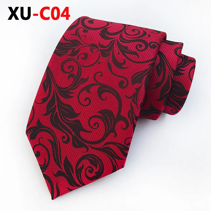 XU-C04 Новые мужские модные галстуки Пейсли классические цветочные полосатые клетчатые жаккардовые галстуки деловые роскошные галстуки для свадебной вечеринки - Цвет: XU-C04