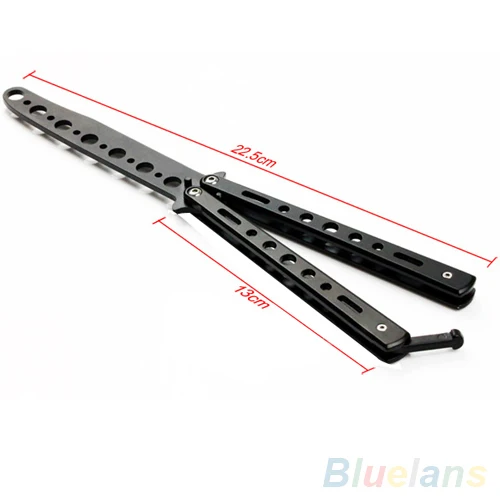 Хит продаж черный металлический тренировочный нож с бабочкой тупой инструмент