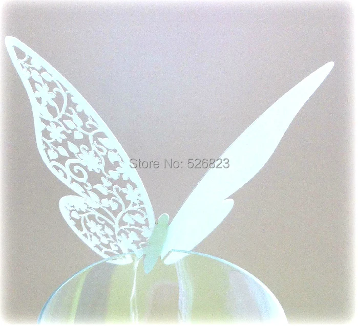 Лазерная резка бабочки место карты вечерние украшения стекла бумаги бокал wineglass
